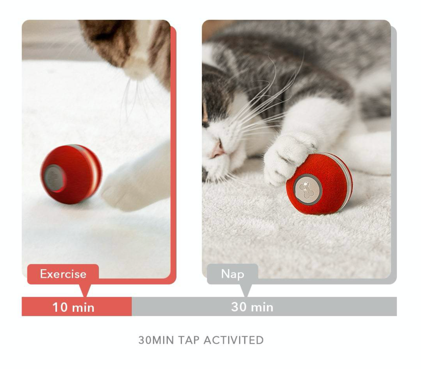智能霹靂旋風彈彈球(貓咪專用毛絨款)Smart Cat Toy Ball