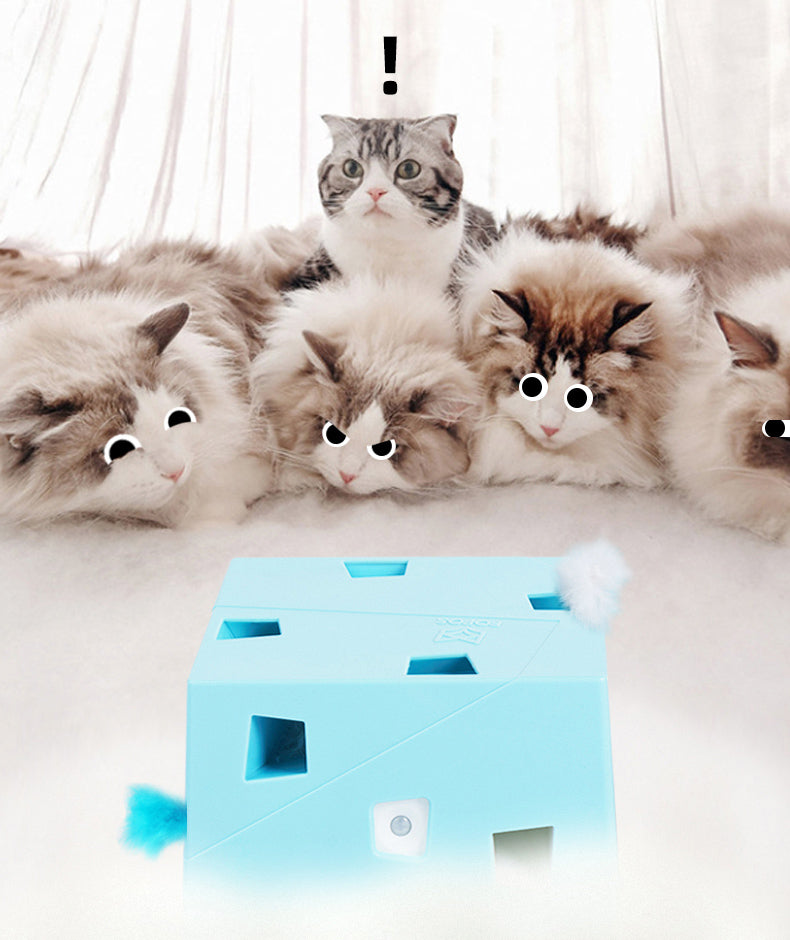 智能躲貓貓羽毛盒（二代）AI Interactive Cat Feather Toy Box